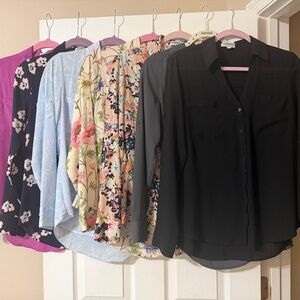 Set of 7 Express Button-Up Blouses
